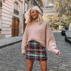 Urban Outfitters Plaid Mini Skirt in Burgundy, Teal & Mustard